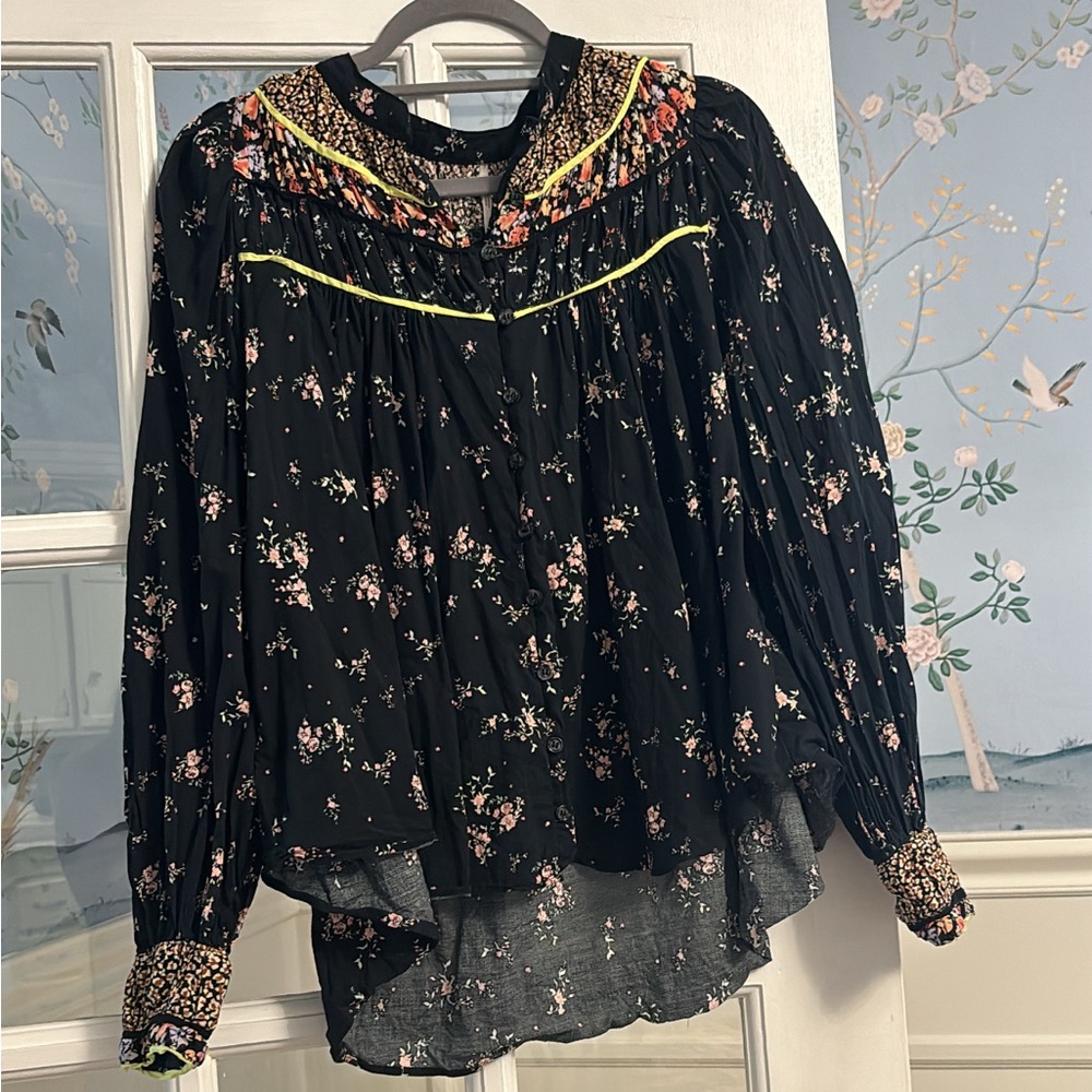 Paloma Printed Blouse in Black Combo